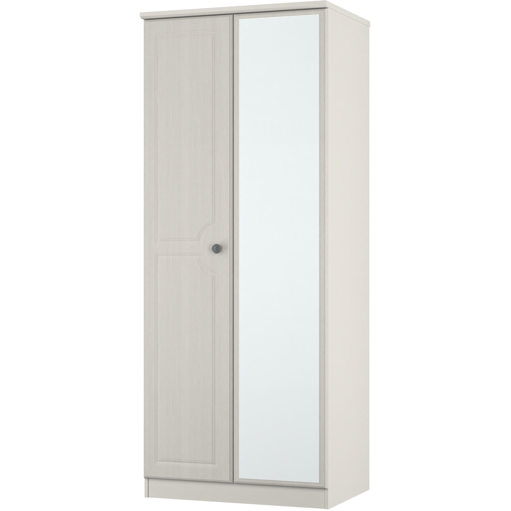 Crowndale Pembroke 2 Door Grey Ash Mirror Wardrobe Ready Assembled Image 3