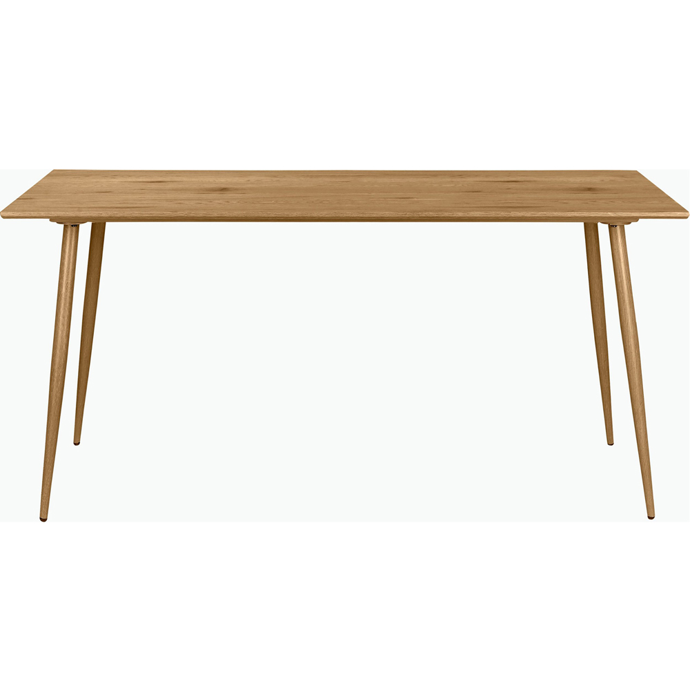 Loft24 Monza 6 Seater Oak Rectangular Dining Table with Metal Legs Image 3