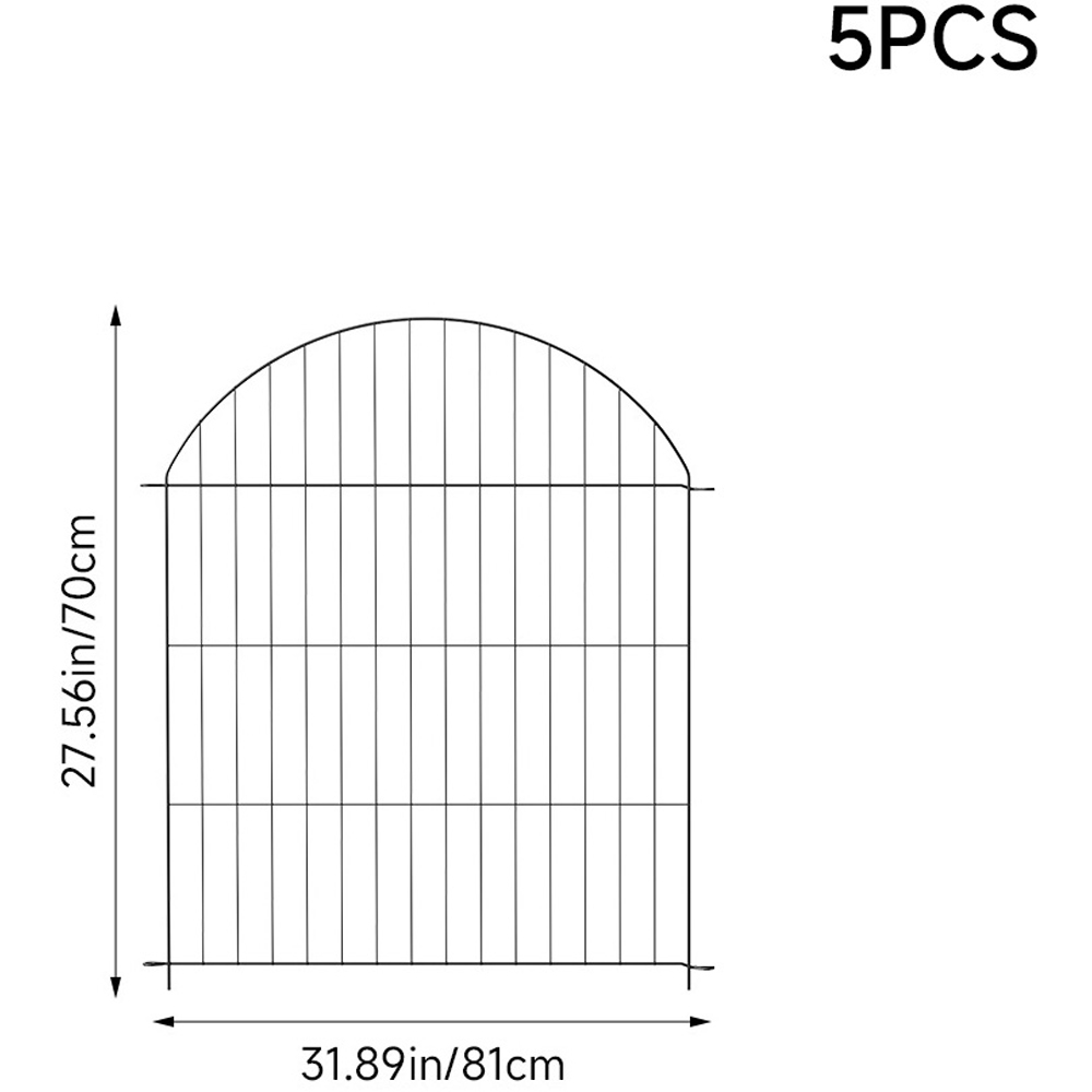 Living and Home 5 Piece Arch Top Metal Garden Fence Image 8