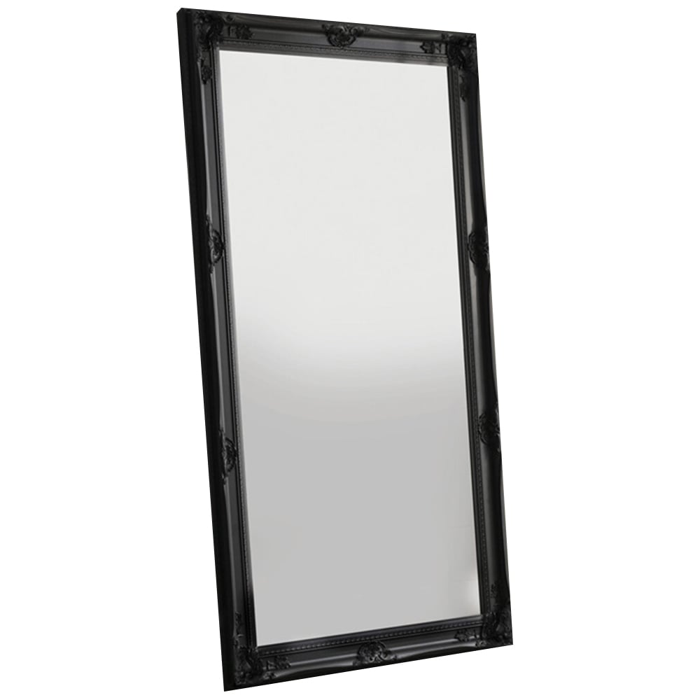 Sophia Black Ornate Lean To Mirror 172 x 92cm Image 1