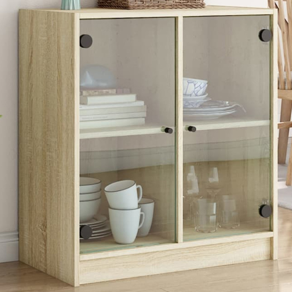 vidaXL 2 Door Oak Side Cabinet Image 1
