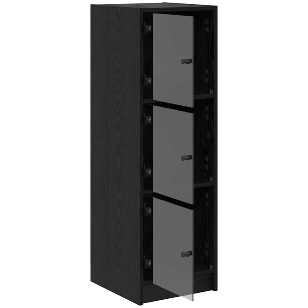 vidaXL Single Glass Door 3 Shelf Black Highboard Image 5