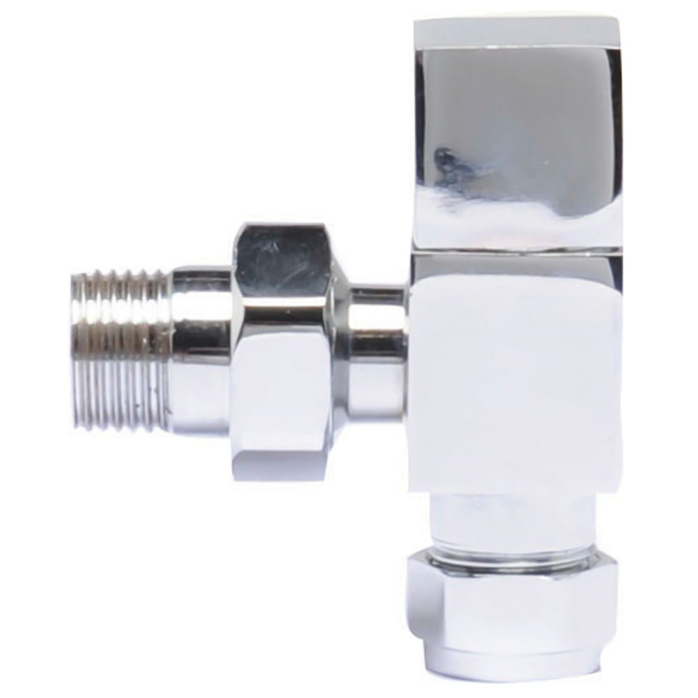 nuie Chrome Angled Radiator Valve 65mm 2 Pack Image 1