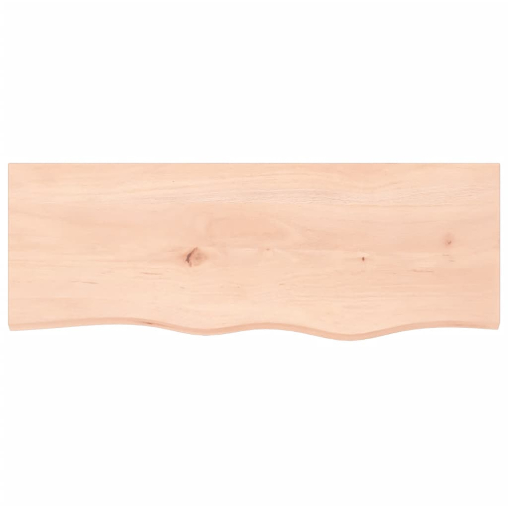 vidaXL 80 x 30 x 2cm Untreated Solid Wood Oak Wall Shelf Image 3