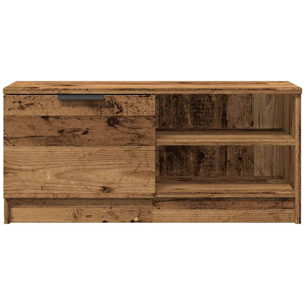 vidaXL Single Door 2 Open Shelf Old Wood TV Cabinet Image 4