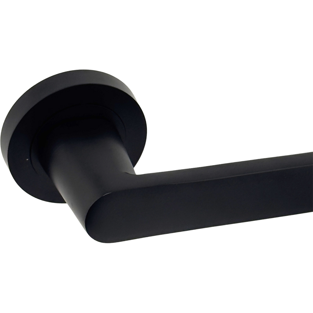 AXS Hardware Harlem Black Latch Door Handles on Rose 4 Pack Image 5