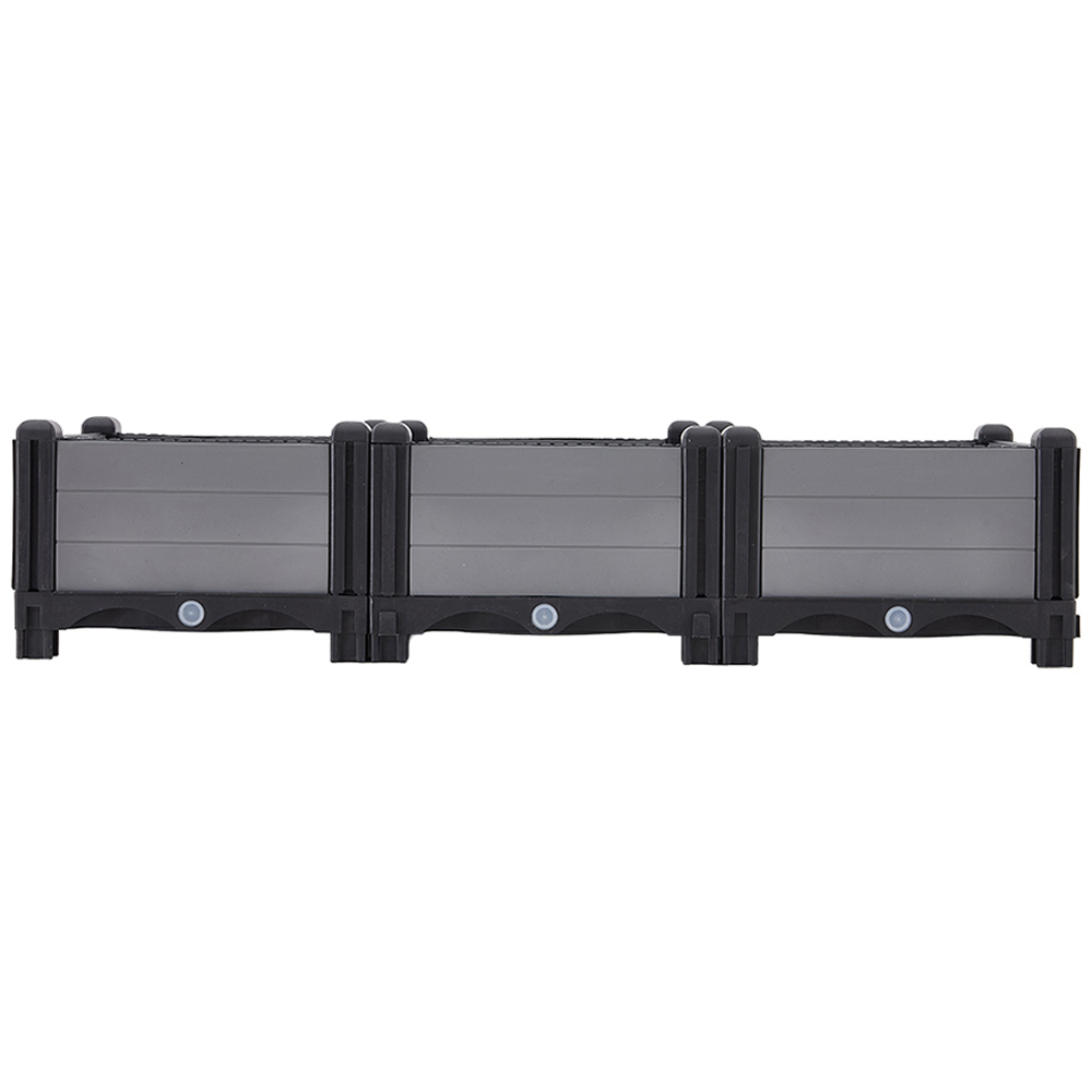 Living and Home Grey and Black Plastic Raised Garden Bed Kit 20 x 90 x 30cm Image 2