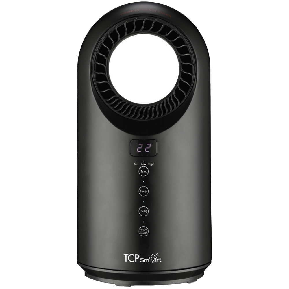 TCP Black Smart Wi-Fi Heating and Cooling Fan 1500W Image 1