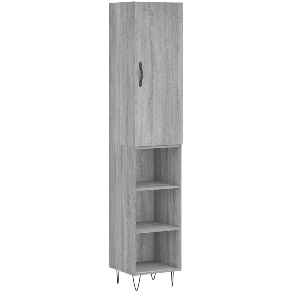 vidaXL Single Door 3 Shelf Grey Sonoma Highboard Image 2