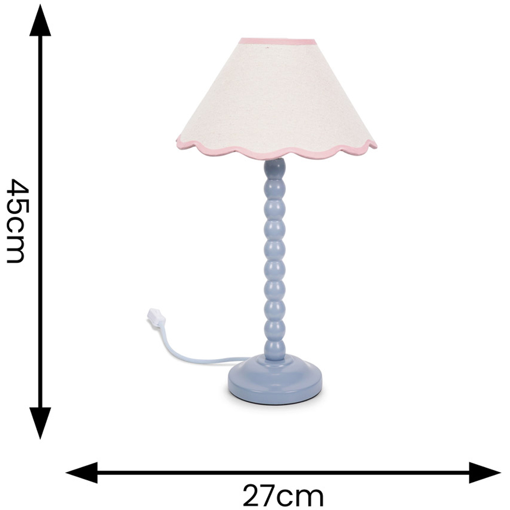 ValueLights Bobbins Pink Scallop Shade Powder Blue LED Floor Lamp Image 6