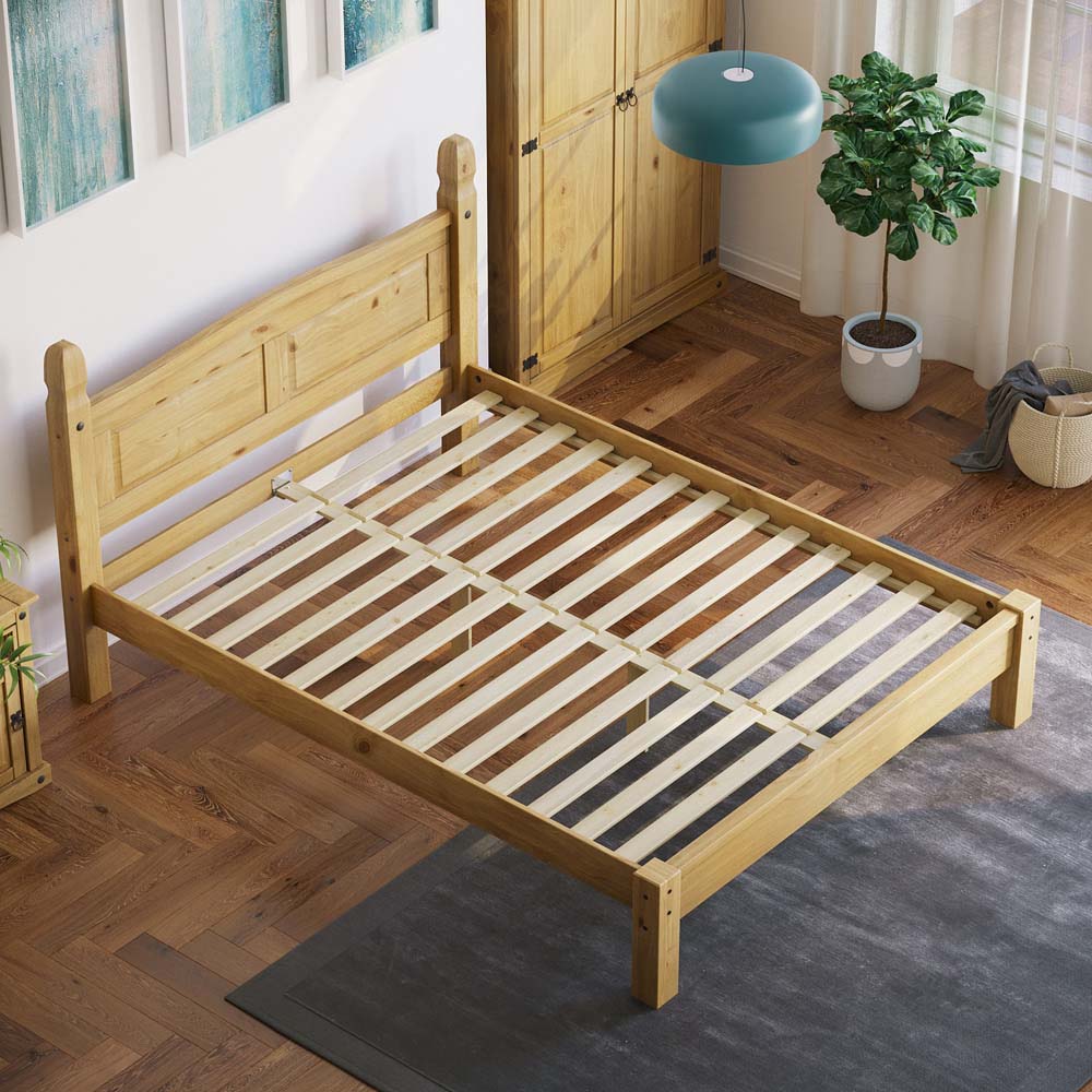 Vida Designs Corona King Size Pine Low Foot Bed Frame Image 7