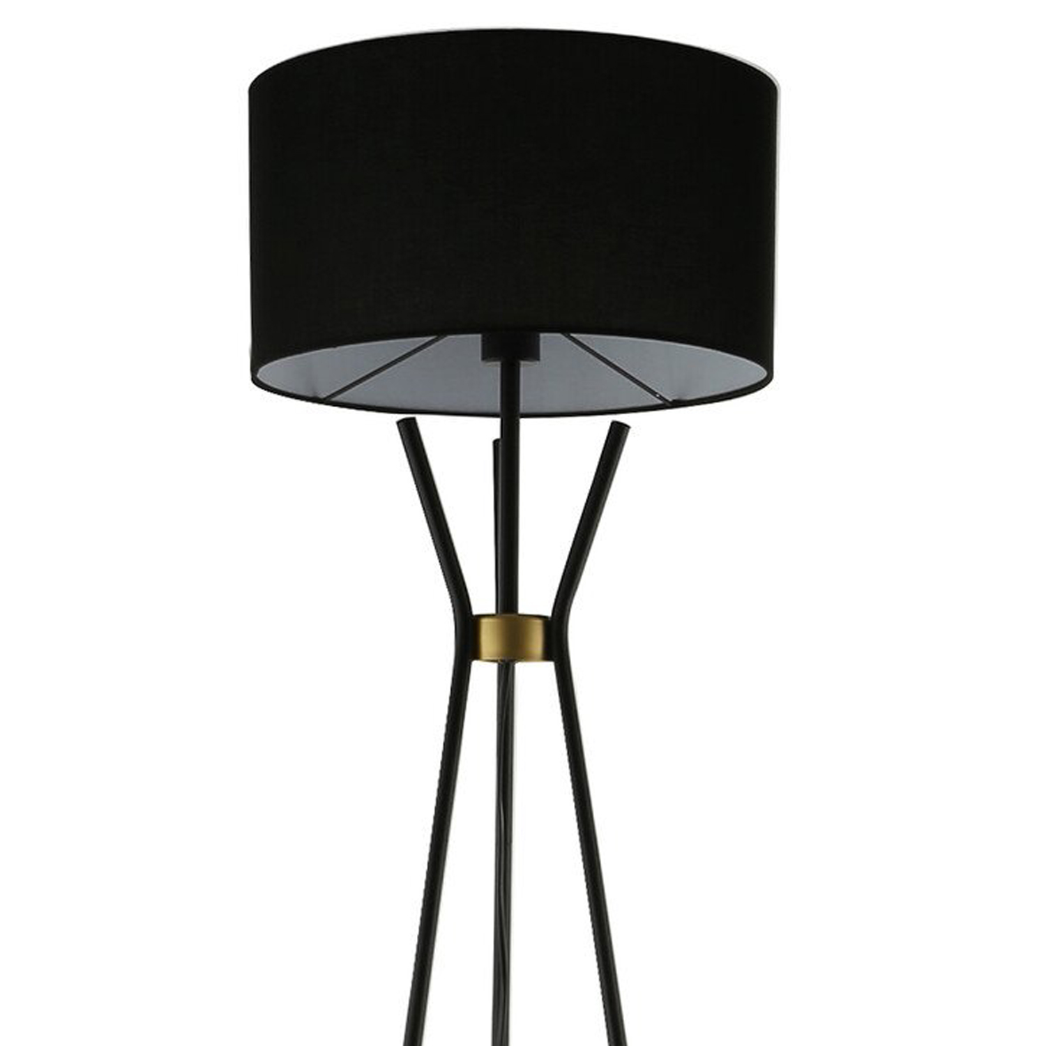 Camden Floor Lamp with Shelf - Black and Gold Image 3
