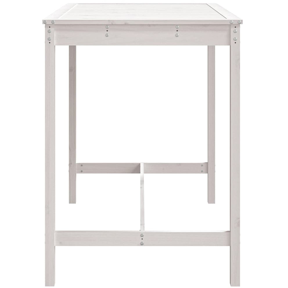 vidaXL 4 Seater Solid Wood Pine Garden Dining Table White Image 3