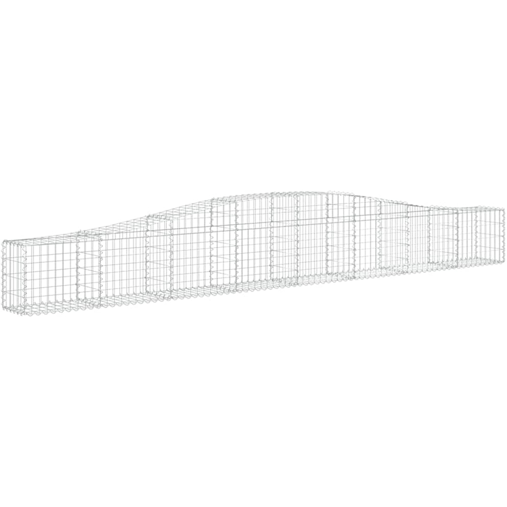 vidaXL Silver Galvanised Iron Arched Gabion Basket 400 x 30 x 40/60cm 9 Pack Image 1