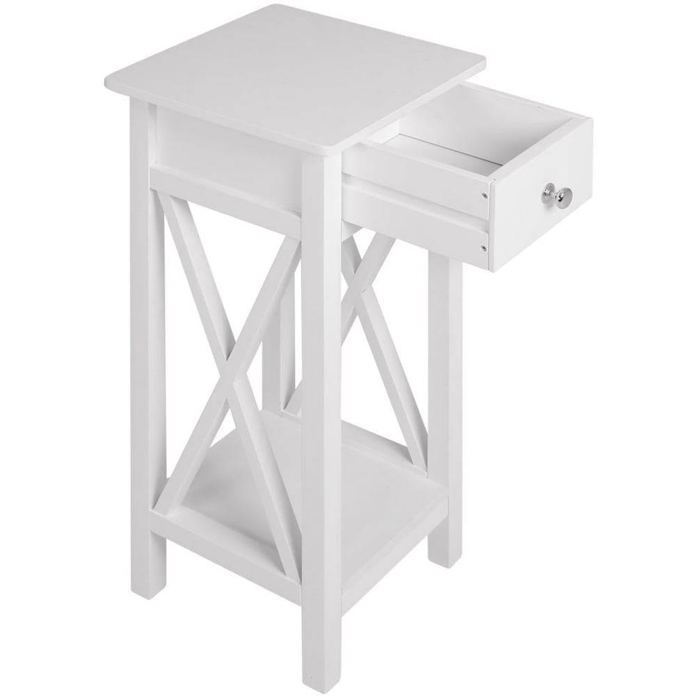 Living and Home Single Drawer Single Shelf Slim Side Table Image 4