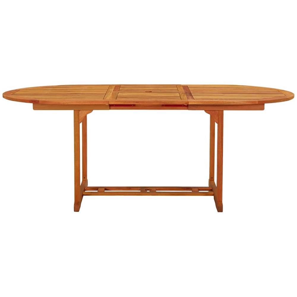 vidaXL 6 Seater Solid Eucalyptus Extendable Garden Table Reddish Brown Image 2
