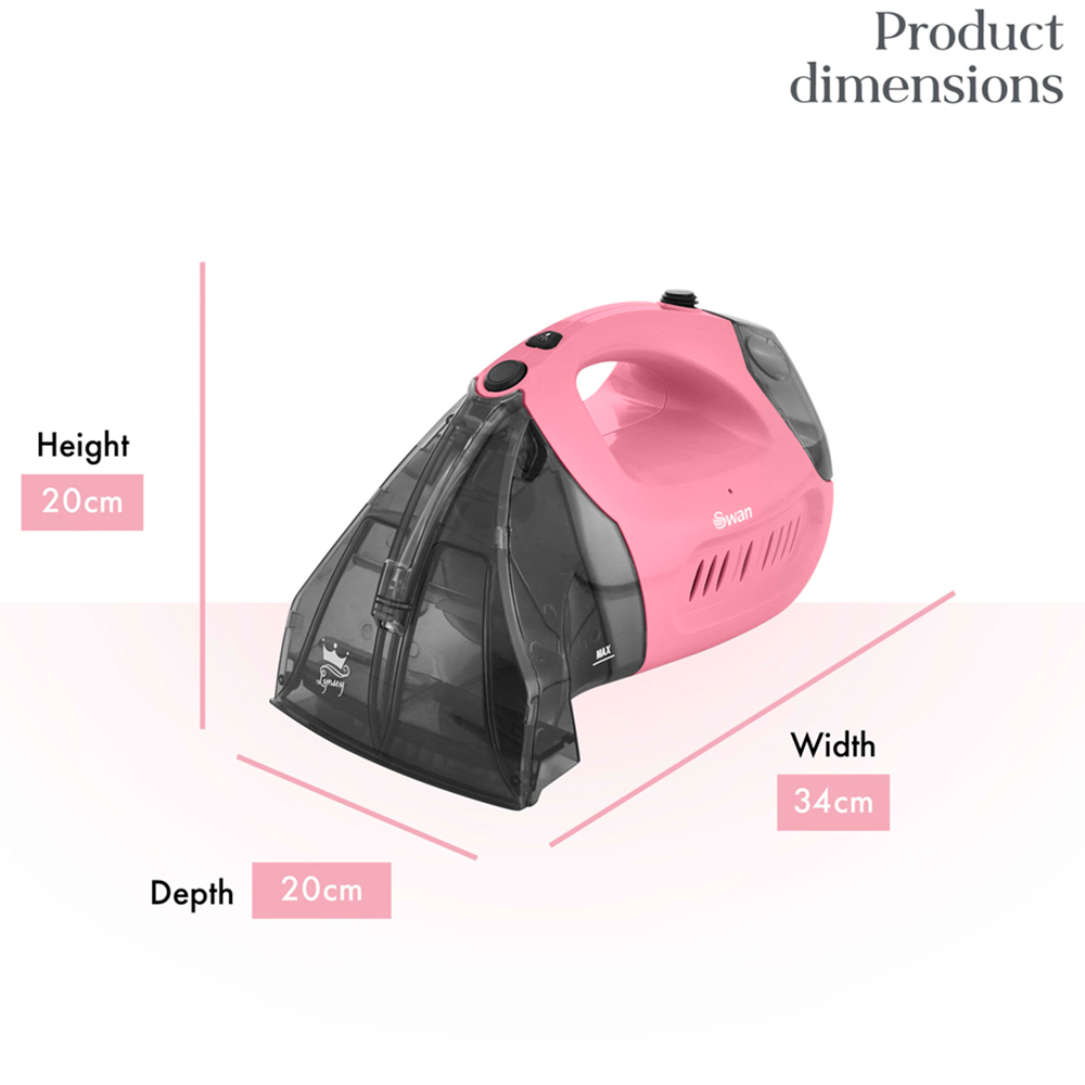 Swan SC18410QOCN Pink Lynsey Handheld Carpet Cleaner Image 9