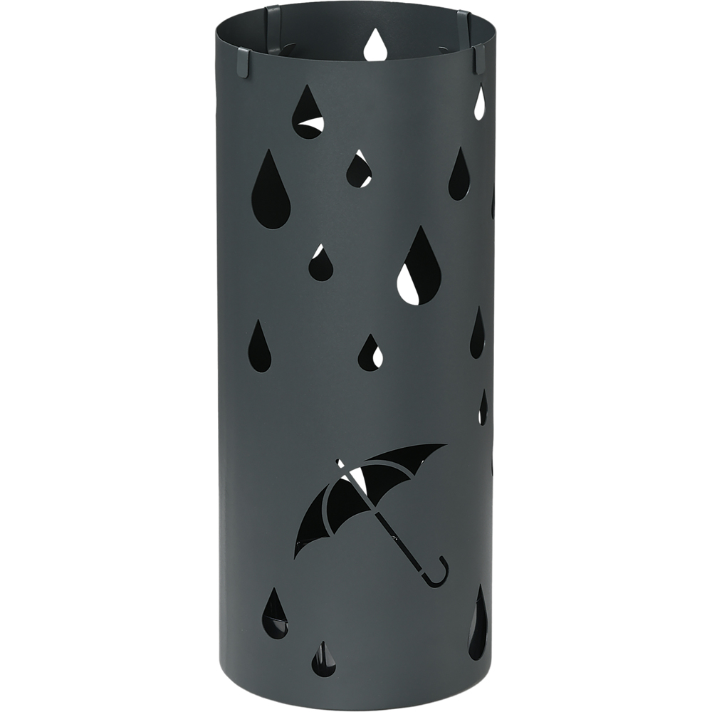 HOMCOM 4 Hooks Dark Grey Freestanding Umbrella Stand Image 1