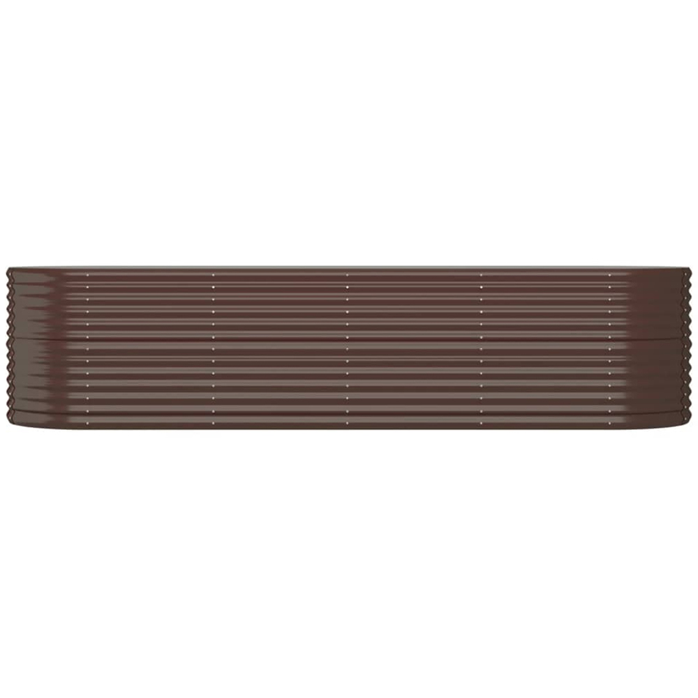 vidaXL Brown Galvanised Steel Oval Garden Raised Bed 296 x 80 x 68cm Image 2
