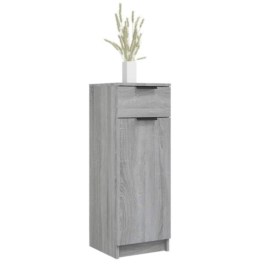 vidaXL Single Door Single Drawer Grey Sonoma Bathroom Cabinet Image 3
