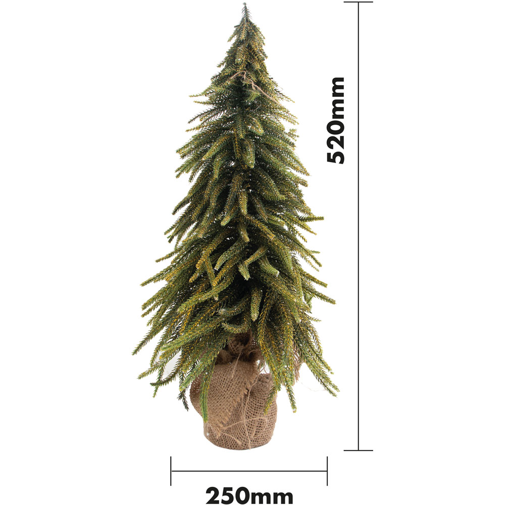 St Helens 52cm Green Gold Finish Mini Christmas Tree Image 5