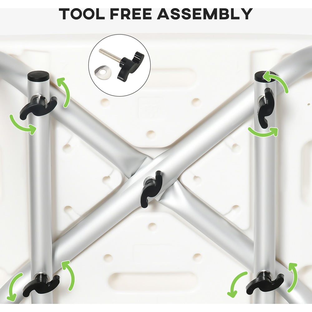 Portland Green Aluminium Shower Chair Image 8