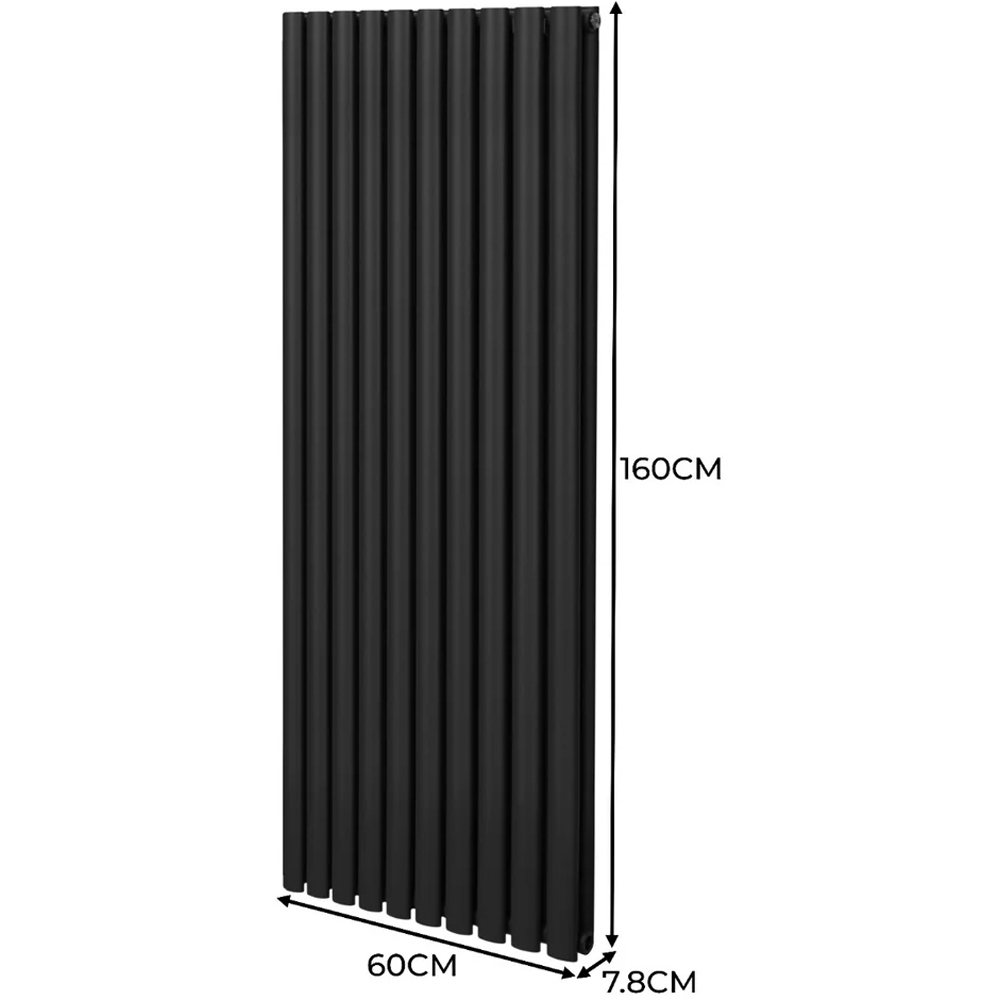 Monster Shop 6691BTU Black Oval Column Radiator 1600 x 600mm Image 6