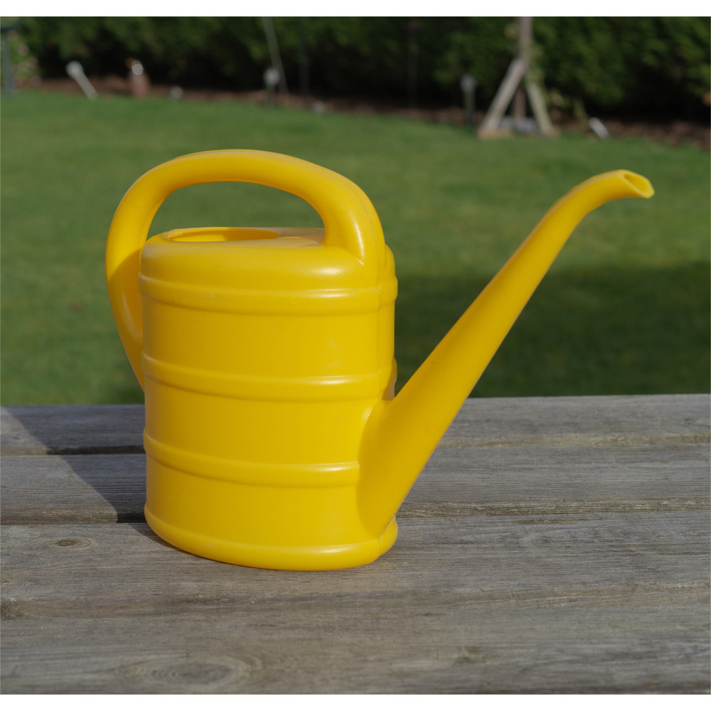 St Helens Yellow Plastic Watering Can with Long and Narrow Spout 1L Image 2