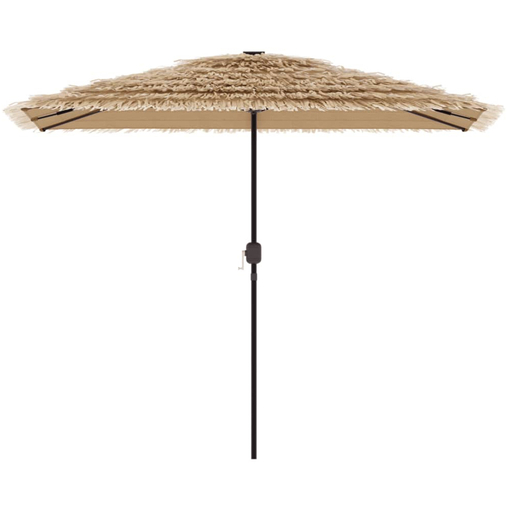 vidaXL Brown Straw Top Garden Parasol with Steel Pole 3m Image 2