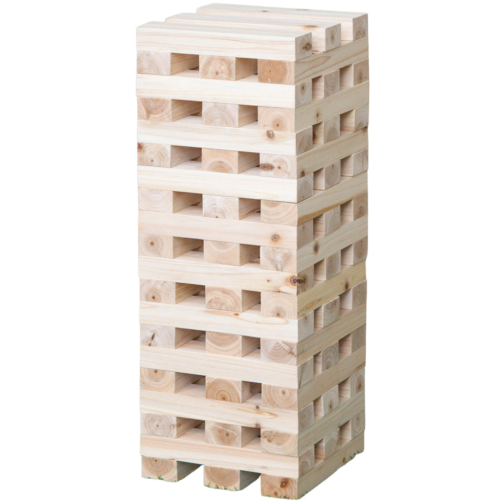 Kingfisher 60 Piece Giant Wooden Tumbling Blocks Tower Garden Game Image 1