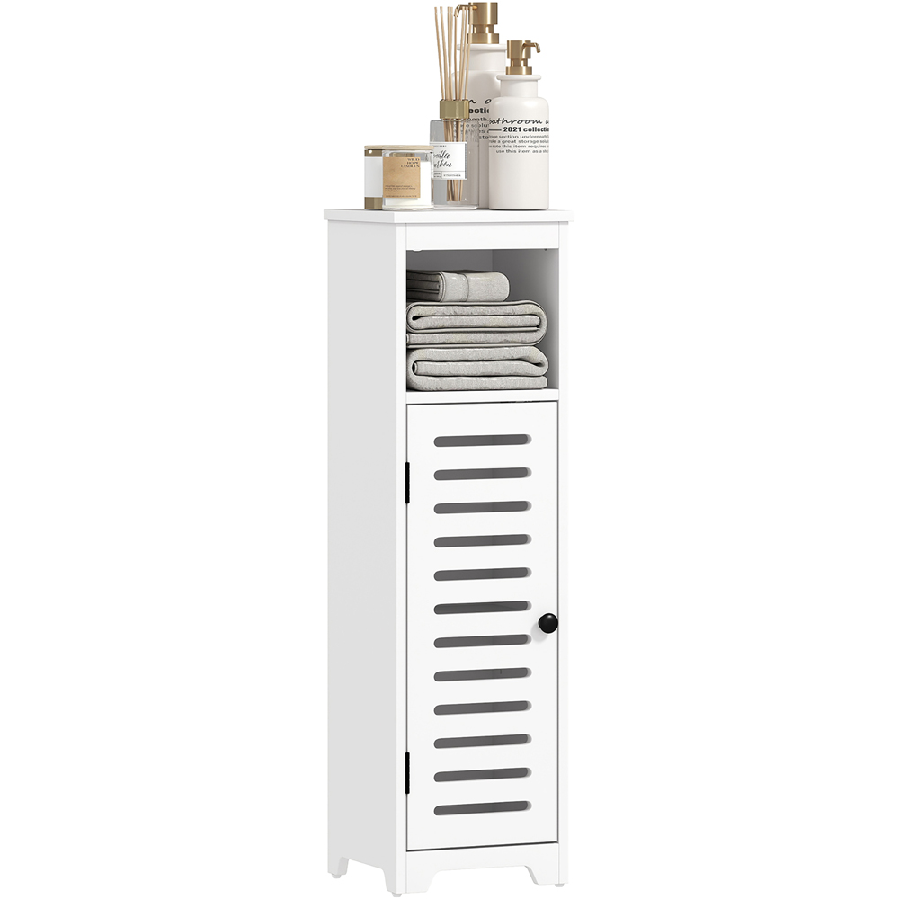 Portland Single Door Single Shelf White Bathroom Cabinet Image 2