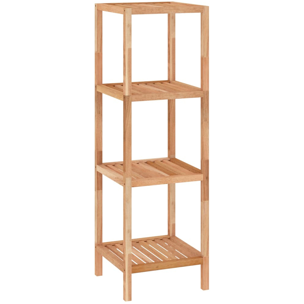 vidaXL 3 Shelf Solid Walnut Wood Slatted Bathroom Storage Unit Image 2