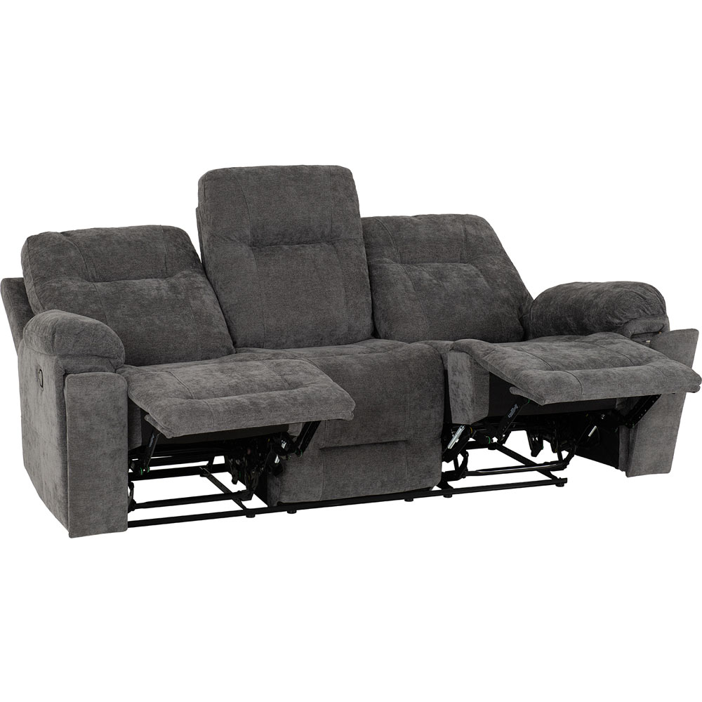 Seconique Guildford 6 Seater Recliner Grey Fabric Sofa Set Image 6