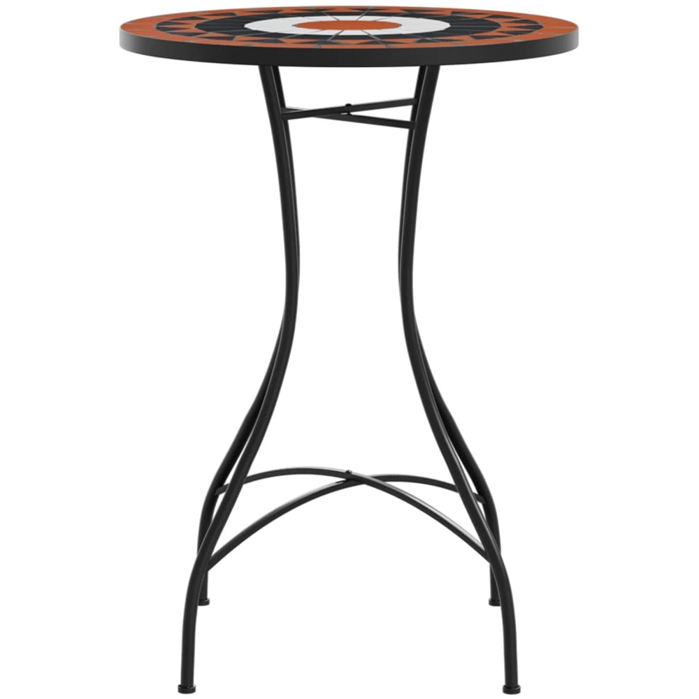 Walplus 2 Seater Terracotta and White Ceramic Mosaic Bistro Table Image 4