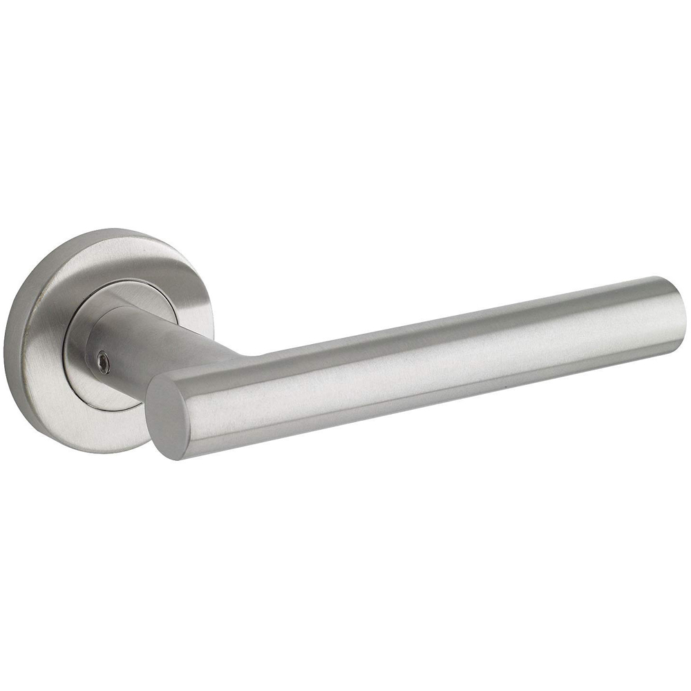 Golden Grace Brushed Steel Straight T Bar Door Handle Set Image