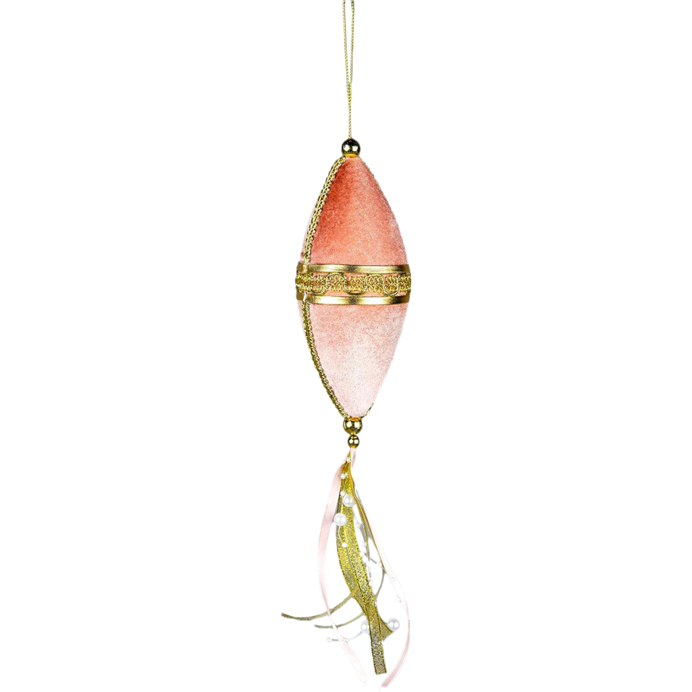 Shatchi Pink Oval Christmas Bauble 1 Pack 7X30Ccm Image 1