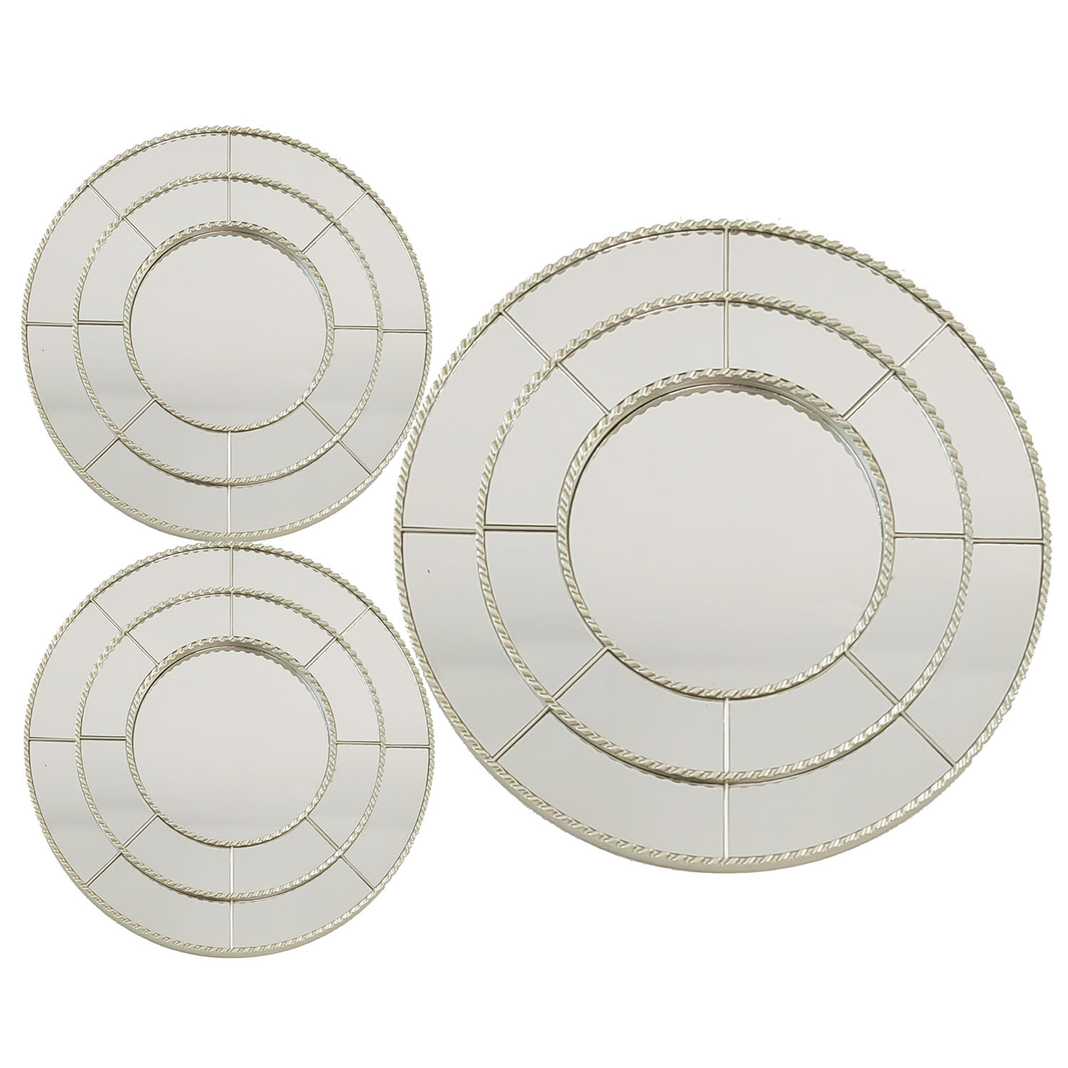 Set of 3 Belmont Decorative Mirrors - Silver Image 1