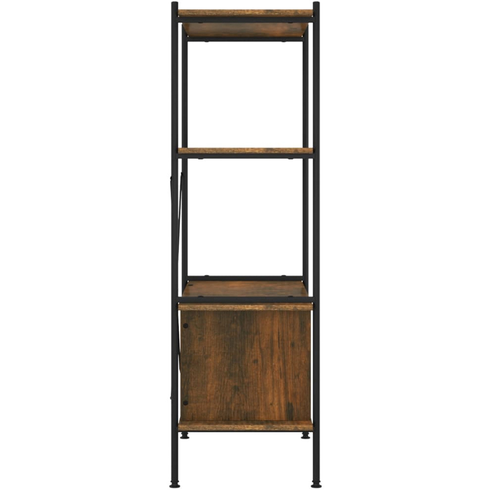vidaXL 2 Sliding Door 2 Open Shelf Dark Brown Shelving Unit Image 5
