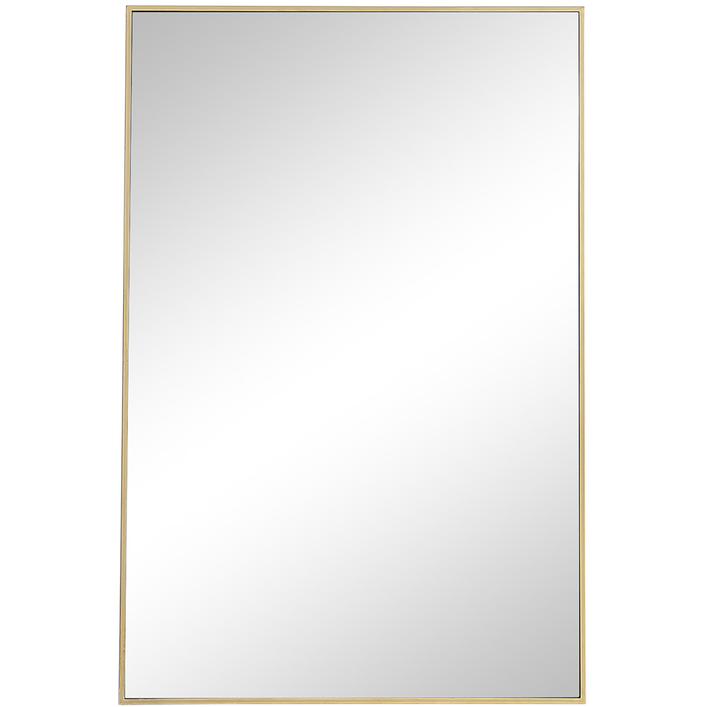 Furniturebox Austen Rectangular Gold Metal Wall Mirror 100 x 66cm Image 1