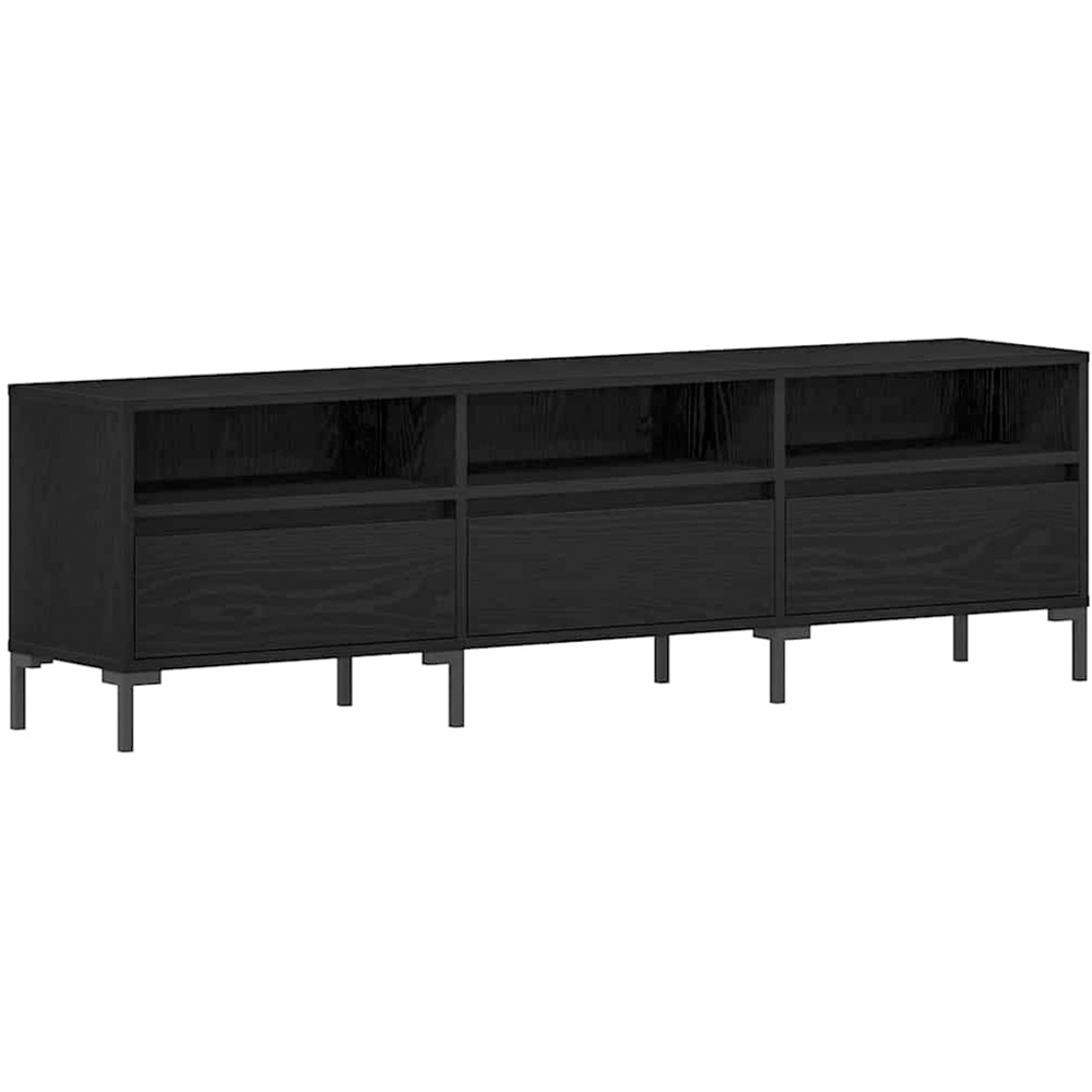 vidaXL 3 Door 3 Shelf Black Oak TV Cabinet Image 2