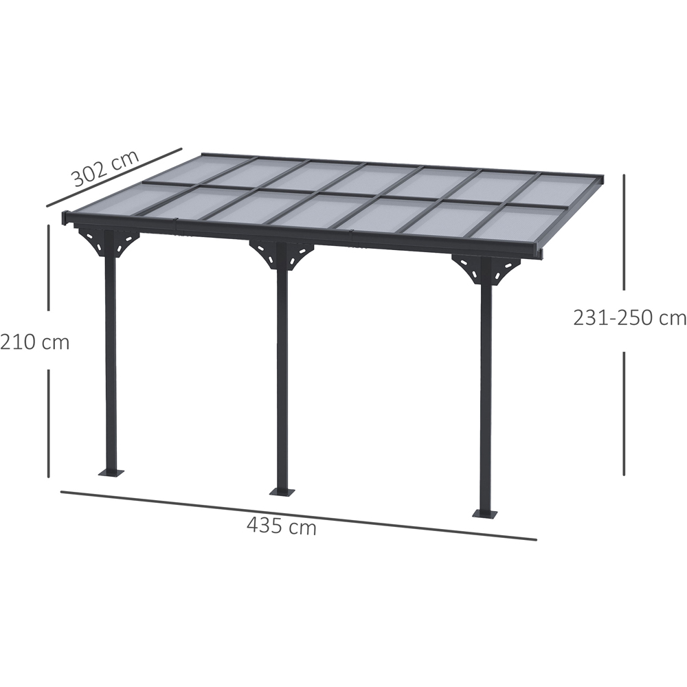 Outsunny 4.3 x 3m Grey Gazebo Pergola Image 8