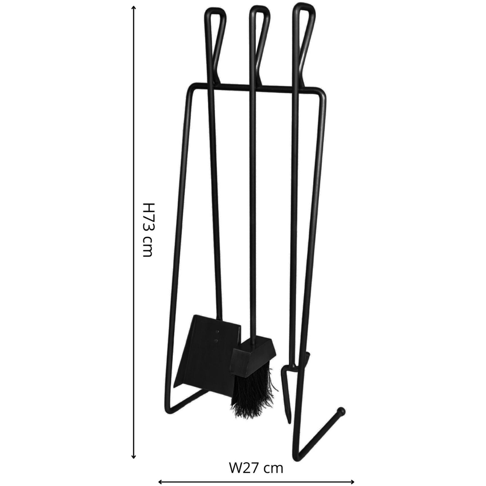 Ivyline 3 Piece Black Linear Companion Set Image 7