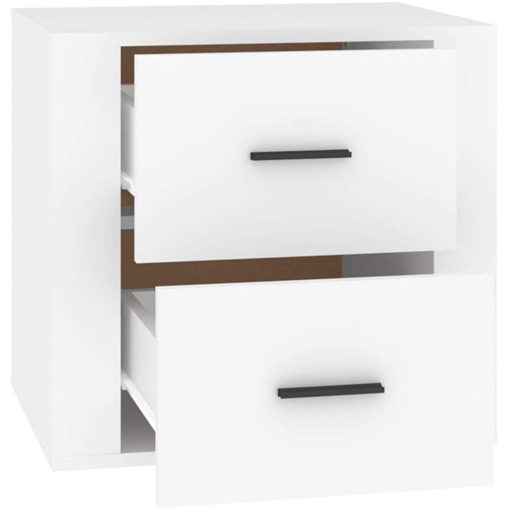 vidaXL 2 Drawer White Bedside Cabinet Image 6