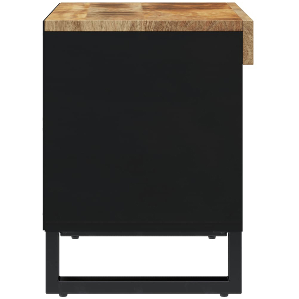 vidaXL Single Shelf Light Brown Solid Mango Wood TV Cabinet Image 4