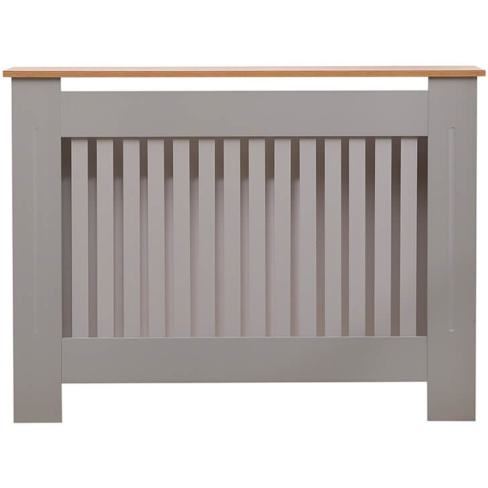 Home Source York Dark Grey with Oak Effect Top Radiator Cover Medium Image 3