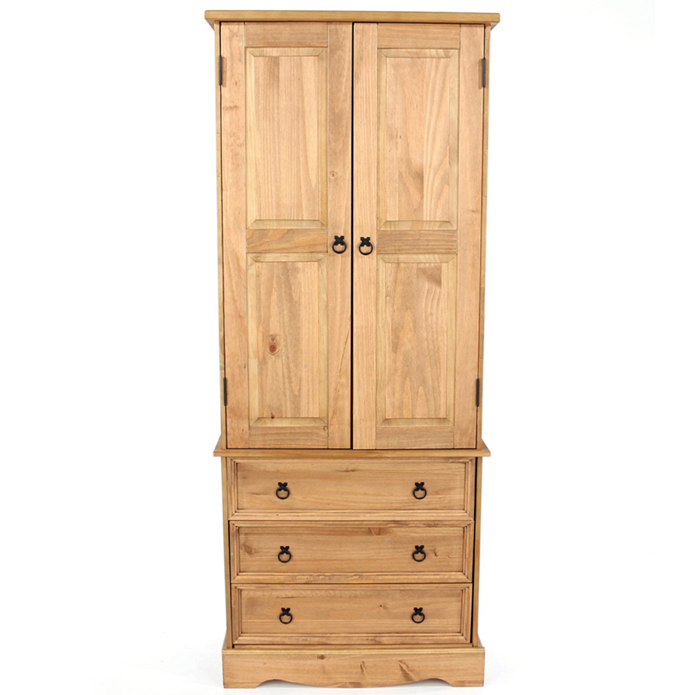 Corona 2 Door 3 Drawer Antique Wax Finish Wardrobe Image 4