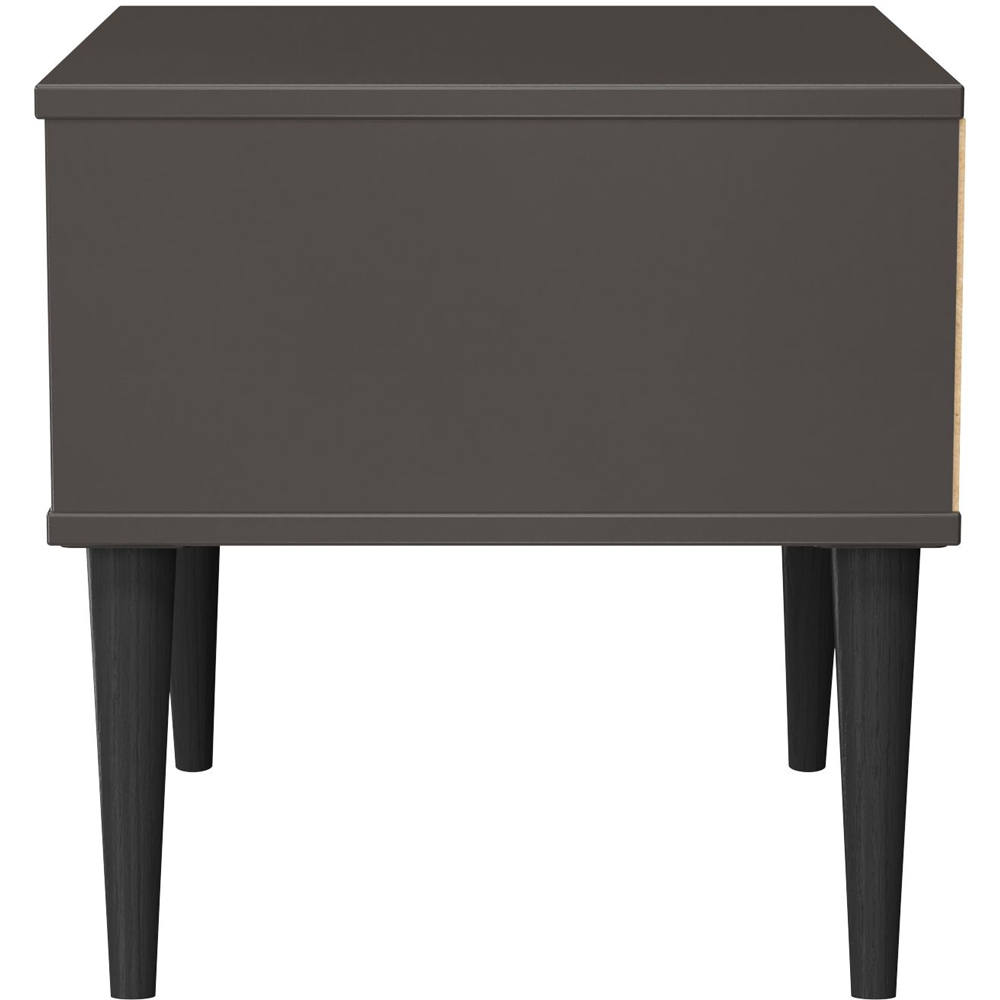 Crowndale Hong Kong Single Drawer Slatt Effect and Graphite Side Table Ready Assembled Image 3