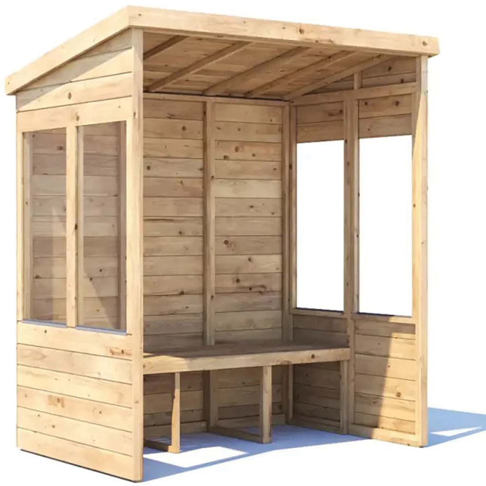 Dunster House Apocallipo 2 Seater 6 x 4ft Brown Pent Garden Arbour with Glazed Panels Image 2