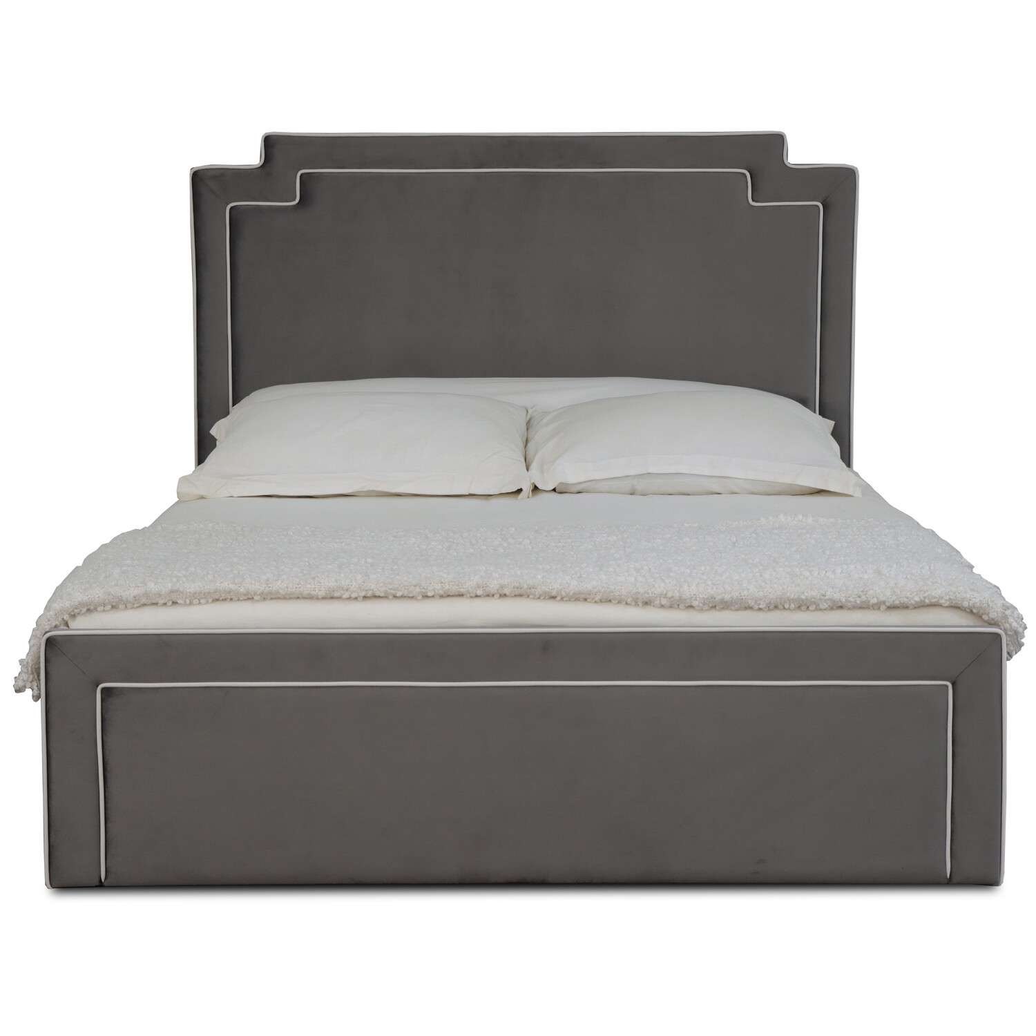 Amelia King Size Grey Ottoman Bed Image 4