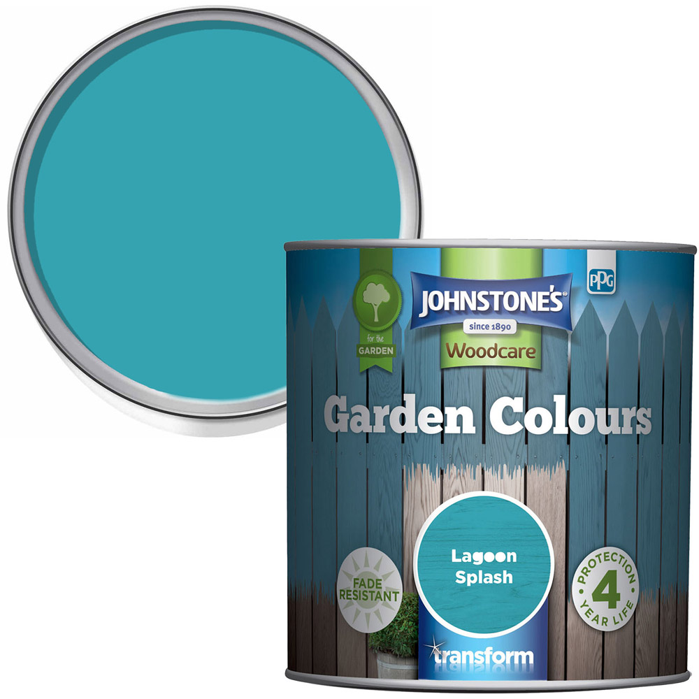 Johnstone's Woodcare Lagoon Splash Garden Colours Paint 1L Image 1